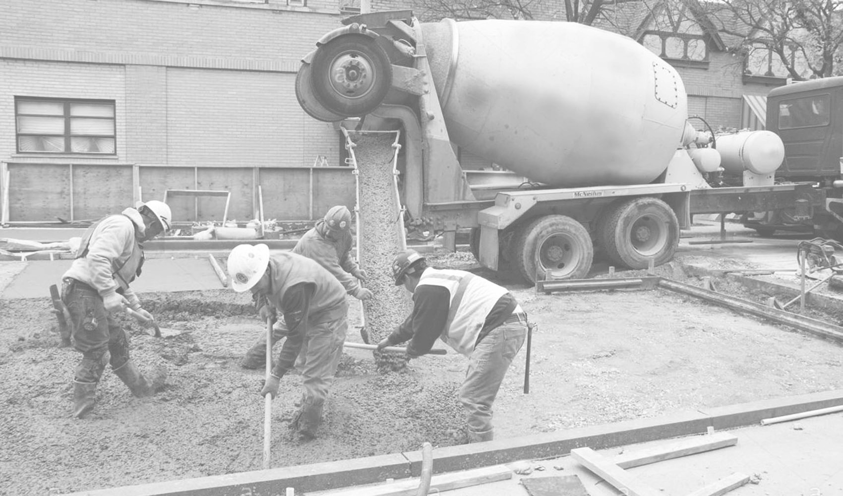 Concrete foundation work in progress